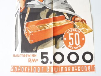 Reichswinterhilfe Lotterie 1934/35, Plakat 37,5 x 58cm. die Seiten leicht beschnitten