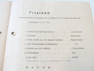 Winterhilfswerk 1937/38 , Konzertprogramm der Kreisführung Unter Taunus, DIN A5