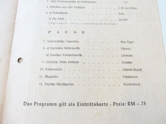Winterhilfswerk 1937/38 , Konzertprogramm der Kreisführung Unter Taunus, DIN A5