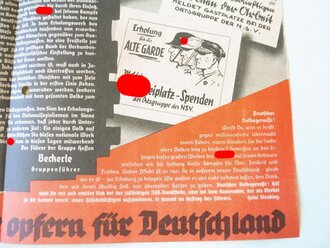 Handzettel DIN A5 " Adolf Hitler Freiplatzspende - stellt Freiplätze zur Verfügung"4 Seiten, gelocht