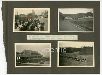 Seite eines Fotoalbum " Die Lehrlinge des Fritz Sauckel Werkes Weimar im Schulungsjahr bei Gumbelstadt 1940" Dazu 2 loose Fotos