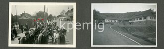 Seite eines Fotoalbum " Die Lehrlinge des Fritz Sauckel Werkes Weimar im Schulungsjahr bei Gumbelstadt 1940" Dazu 2 loose Fotos