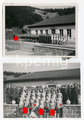 Seite eines Fotoalbum " Die Lehrlinge des Fritz Sauckel Werkes Weimar im Schulungsjahr bei Gumbelstadt 1940" Dazu 2 loose Fotos