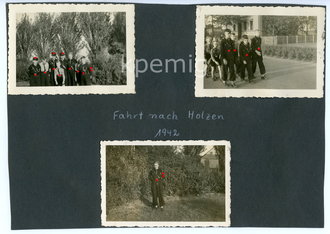 Seite eines Fotoalbum Fahrt nach Holzen 1942 dazu zwei...