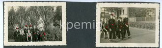 Seite eines Fotoalbum " Fahrt nach Holzen 1942" dazu zwei loose Fotos