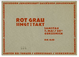 Jungenschaft Quickborn, Einladung ? " Rot Grau Singt 4/4 Takt"