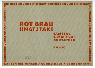 Jungenschaft Quickborn, Einladung ? " Rot Grau Singt...