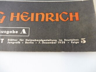 Die Jungenschaft, Blätter für die Heimabendgestaltung im Deutschen Jungvolk, A5, 23 Seiten, Jungfolge 5, datiert 1938