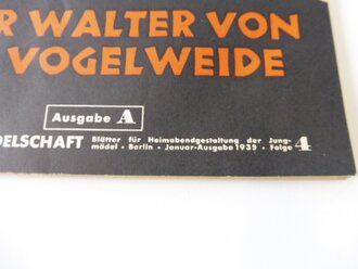 Die Jungmädelschaft, Blätter für die Heimabendgestaltung im Deutschen Jungmädel, A5, 48 Seiten, Jungfolge 4, datiert 1939