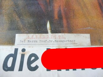 Plakat der Reichsjugendführung der NSDAP " Her zu uns ! Hinein in die Hitler Jugend" 42 x 60 cm