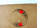 Osteroder Truhe NSV, Sammeltruhe aus Holz ohne Geldeinwurf, Deckel mit eingeschnitztem NSV-Kennzeichen, 1935