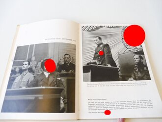 Heinrich Hoffmann, Bildband " Mit Hitler in Polen " Eingeklebte Widmung " Josef Bürckel Gauleiter und Reichskommissar " Meinen Mitarbeitern zur Jahreswende 1940"