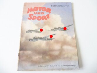 "Motor und Sport" Junkers Ju88, Ausgabe A vom...