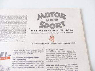 "Motor und Sport" Junkers Ju88, Ausgabe A vom 25.Januar 1943