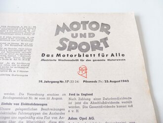 "Motor und Sport" ARADO, Ausgabe A vom 23. August 1942