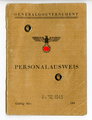 Generalgouvernement ( Besetzte polnische Gebiete ) Personalausweis eines Herrn aus Przemysl, ausgestellt 1943