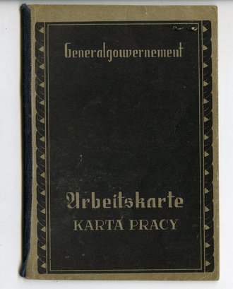 Generalgouvernement ( Besetzte polnische Gebiete ) Arbeitskarte einer Schneiderin aus Krakau