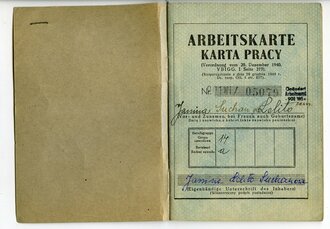 Generalgouvernement ( Besetzte polnische Gebiete ) Arbeitskarte einer Schneiderin aus Krakau