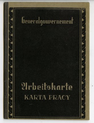 Generalgouvernement ( Besetzte polnische Gebiete ) Arbeitskarte einer Hausgehilfin aus Jaslo