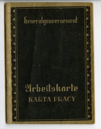 Generalgouvernement ( Besetzte polnische Gebiete ) Arbeitskarte einer Bürogehilfin aus Warschau
