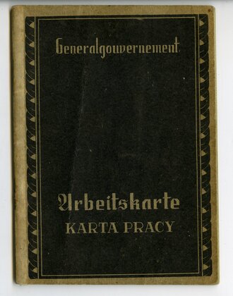 Generalgouvernement ( Besetzte polnische Gebiete ) Arbeitskarte einer Bürogehilfin aus Warschau