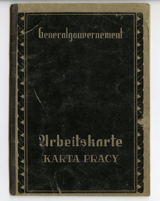 Generalgouvernement ( Besetzte polnische Gebiete ) Arbeitskarte eines Landmessers aus Warschau, dazu ein weiterer Ausweis