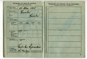 Generalgouvernement ( Besetzte polnische Gebiete ) Arbeitskarte eines Landmessers aus Warschau, dazu ein weiterer Ausweis