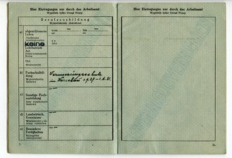 Generalgouvernement ( Besetzte polnische Gebiete ) Arbeitskarte eines Landmessers aus Warschau, dazu ein weiterer Ausweis