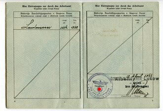 Generalgouvernement ( Besetzte polnische Gebiete ) Arbeitskarte eines Landmessers aus Warschau, dazu ein weiterer Ausweis