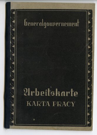 Generalgouvernement ( Besetzte polnische Gebiete ) Arbeitskarte eines Lokomotivführers aus Warschau