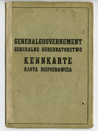 Generalgouvernement ( Besetzte polnische Gebiete ) Kennkarte für eine Schneiderin aus Warschau