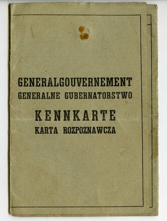 Generalgouvernement ( Besetzte polnische Gebiete ) Kennkarte für eine Landwirtin aus Warschau