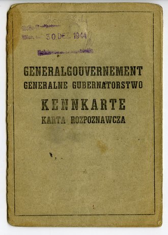 Generalgouvernement ( Besetzte polnische Gebiete ) Kennkarte für einen Industriellen aus Warschau