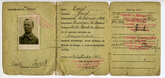 Generalgouvernement ( Besetzte polnische Gebiete ) Dienstausweis für einen Transportarbeiter, Ausgestellt 1943