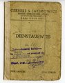 Generalgouvernement ( Besetzte polnische Gebiete ) Dienstausweis für einen Transportarbeiter, Ausgestellt 1943