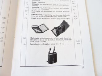 Heeres Kleiderkasse, Preisliste ab 1.Oktober 1937 mit 43 Seiten