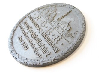 Nicht tragbare Medaille in Etui " NSKK Motorgruppe Thüringen Zuverlässigkeitsfahrt 1939" Durchmesser 80mm