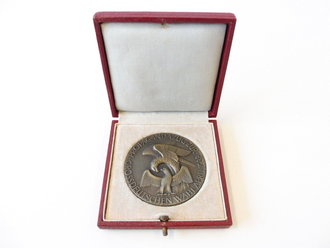 Nicht tragbare Medaille in Etui " Propagandazug zur Grossdeutschen Wahl April 1938" Durchmesser 52mm