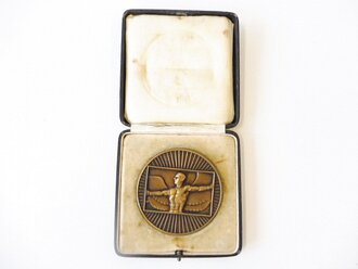 Tragbare Plakette " B.Z. Preis der Lüfte im Deutschen Rundflug 1925" Durchmesser 61mm, im Etui