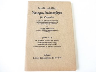 1. Weltkrieg, Deutsch-polnischer Kriegs Dolmetscher, 32 Seiten, Feldblusentaschenformat