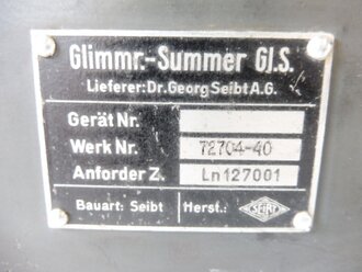 Glimmröhrensummer Luftwaffe ( Morseübungsgerät)  Ln 127001.Originallack, Gehäuseschrauben grösstenteils nicht passend, Restauriertes Stück,  Funktion nicht geprüft