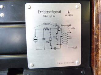 Erdsprechgerät datiert 1940, nahezu neuwertige Erhaltung, Funktion nicht geprüft