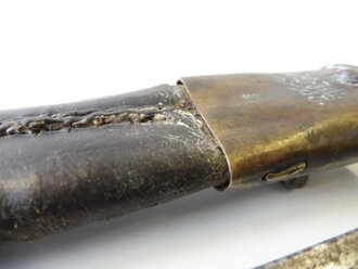 Bayern, Artillerie Seitengewehr M1892. Nummerngleiches Kammerstück, die Scheide geschrumpft