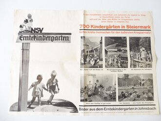 Plakat "NSV Erntekindergarten" Steiermark, Maße 42 x 58 cm, gefaltet