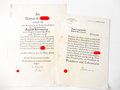 Ernennung zum Beamten auf Lebenszeit datiert 1943, A4, gelocht und Ernennung zum Regierungsinspektor 1942, A3 des selben Mannes