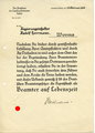 Ernennung zum Beamten auf Lebenszeit datiert 1943, A4, gelocht und Ernennung zum Regierungsinspektor 1942, A3 des selben Mannes