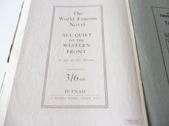 "All quiet on the western Front" - Programmheft über die Filmvorführung am Leicester Square, A4, 16 Seiten