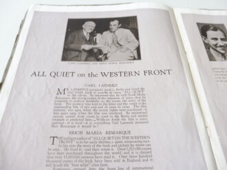 "All quiet on the western Front" - Programmheft über die Filmvorführung am Leicester Square, A4, 16 Seiten