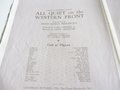 "All quiet on the western Front" - Programmheft über die Filmvorführung am Leicester Square, A4, 16 Seiten