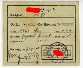 Hitler Jugend Bann 307 Bayreuth, Vorläufiger...